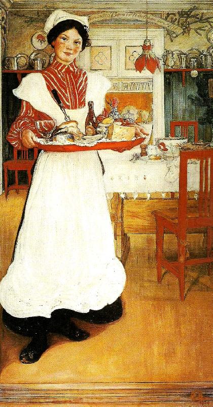 martina -martina med frukostbrickan, Carl Larsson